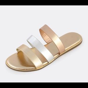 3 Strap Slip On Sandal NWT